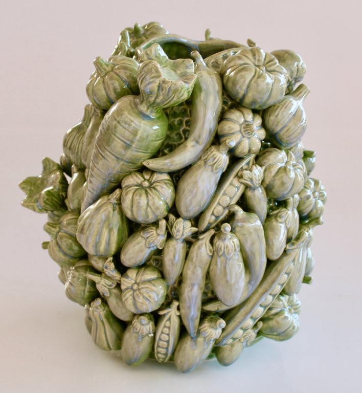 Large Green Vegetable Ceramic Vase
